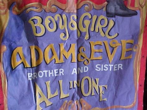 Vintage Hermaphrodite Half Man Half Women Sideshow Freak Banner