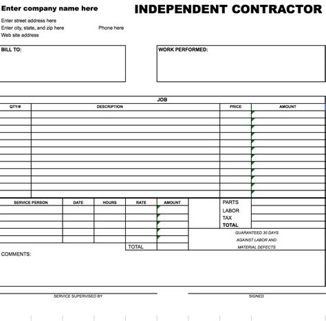 You can import it to your word processing software or simply print it. Contractor Invoice Example * Invoice Template Ideas