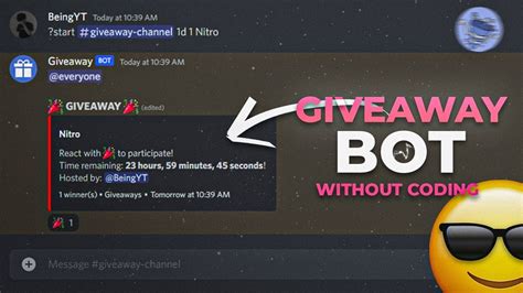 Create A Discord Giveaway Bot Without Coding 247 Hours Online Youtube