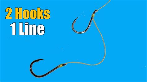 How To Tie 2 Fishing Hooks In One Line Fishing Knots Youtube