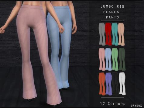 The Sims 4 Jumbo Rib Flares Pants Ribbed Flares Flare Pants Sims 4