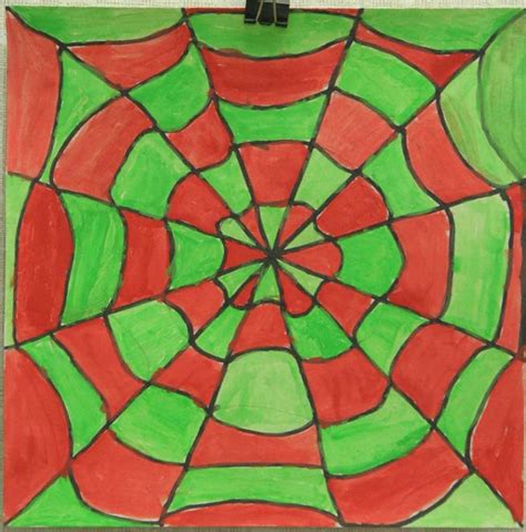 5th Grade Op Art Spider Webs