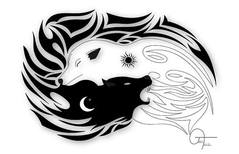 Yin Yang Wolf Digital Art By Terance Gartica Fine Art America