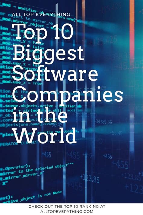 Top 10 Biggest Software Companies In The World 2020 Software Sales