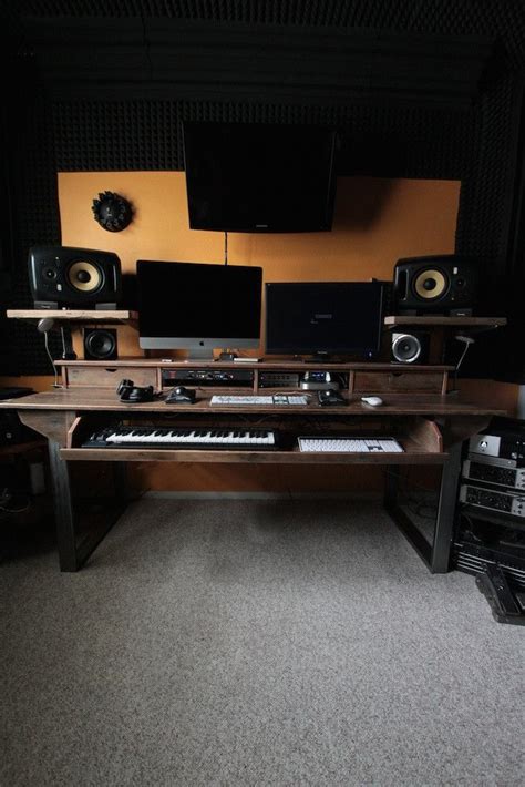 Monkwood Sd88 Studio Desk In Rustic Reclaimed Wood For Audio Video