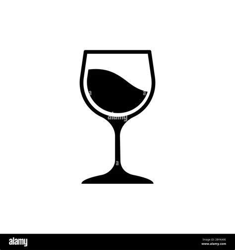 Symbole Noir De Conception De Logo Dicône De Verre De Vin Isolé Sur