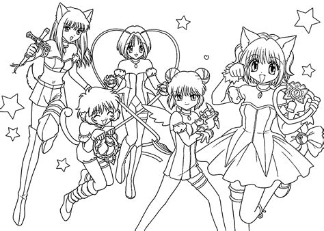 Mew Mew Team Anime Coloring Pages For Kids Printable Free Chibi