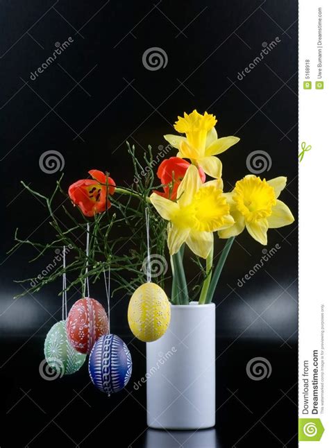 Lent Lily Tulip And Easter Egg Stock Photo Image Of Plant View 5168918