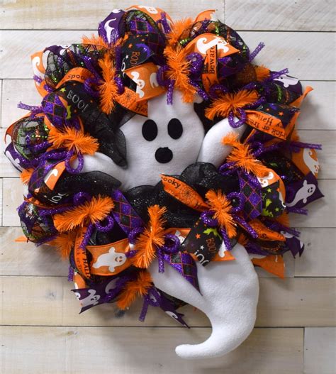 Halloween Ghost 24 Deco Mesh Wreath Best Halloween Home Decorations