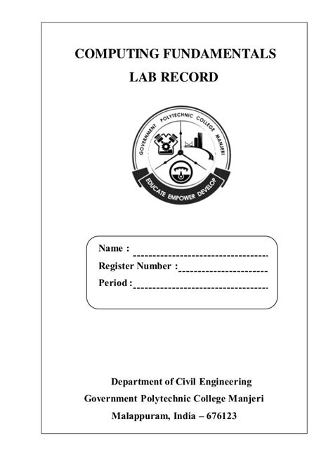Computing Fundamentals Lab Record Polytechnics