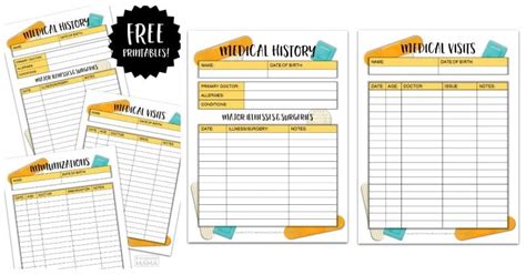 These medical binder printables have everything you need with over 40 pages, from medical information, weight loss tracker health record tracker for adults printable medical form, free to download and print. Kids Medical History Form Printables - for Back to School Prep