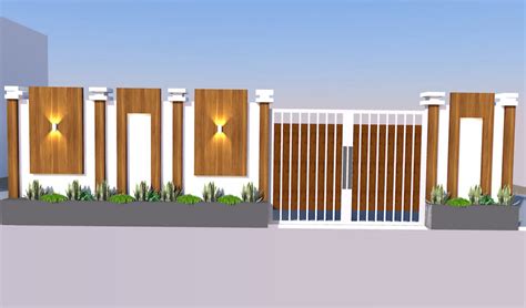 Boundary Wall Design With Gate Designs Best Exterior Design
