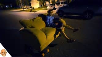 Riding A Couch In The Road Youtube