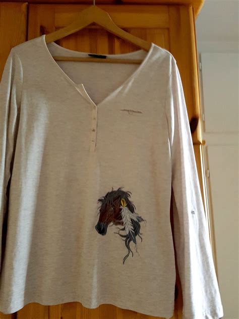 Embroidered Item With Native Americans Horse Author Ewa Denczyk