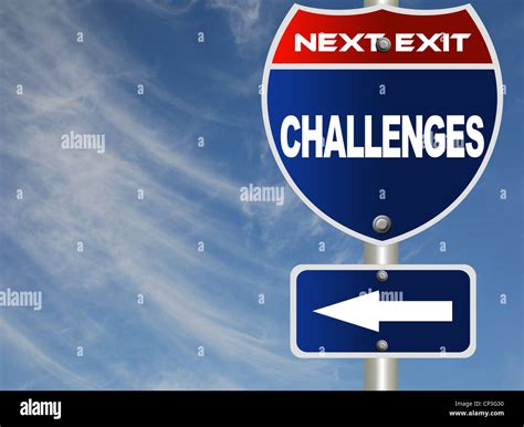 Challenges Road Sign Stock Photo Alamy