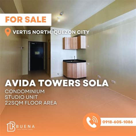 Avida Towers Sola In Vertis North Quezon City 22sqm Studio Unit For