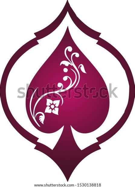 Floral Spade Decal Icon Motif Stock Vector Royalty Free 1530138818
