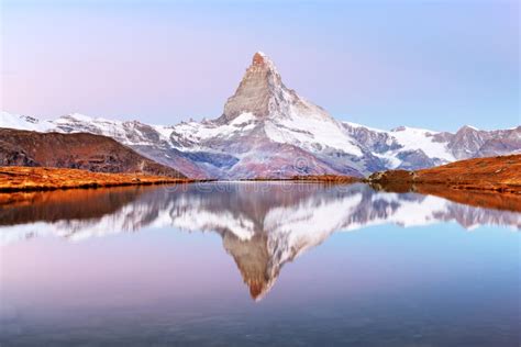 Matterhorn Peak On Stellisee Lake Stock Image Image Of Clear