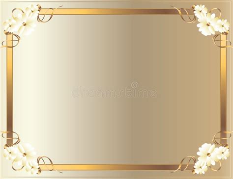 White Gold Flower Frame Stock Vector Illustration Of Copyspace 7459001