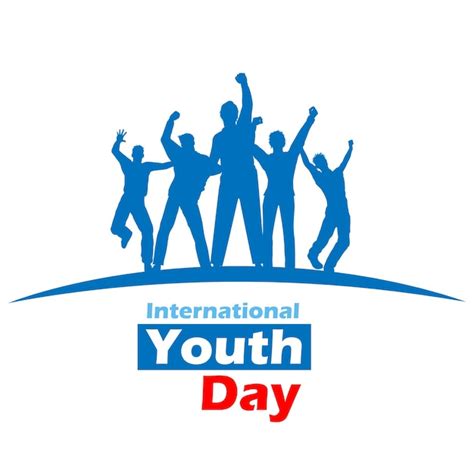 Premium Vector International Youth Day Banner With Young People