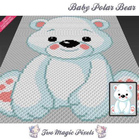 Baby Polar Bear Crochet Blanket Pattern By Twomagicpixels