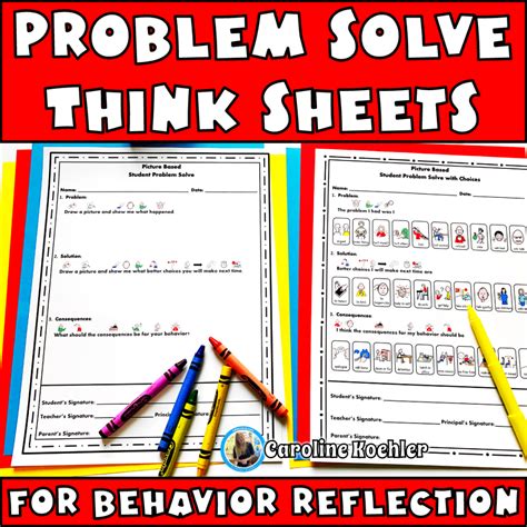 Elementary Think Sheet Set To Problem Solve Behavior Restorative
