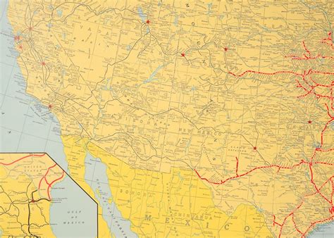 1977 Missouri Pacific Railroad Map Ebth