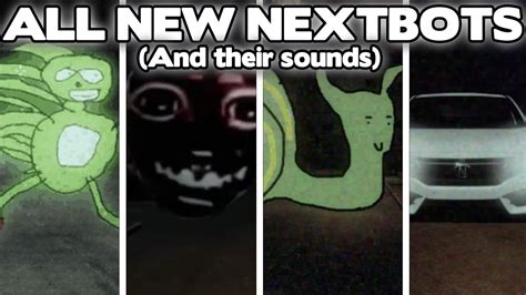 All New Nextbots And Their Sounds Coming Soon Updated Roblox