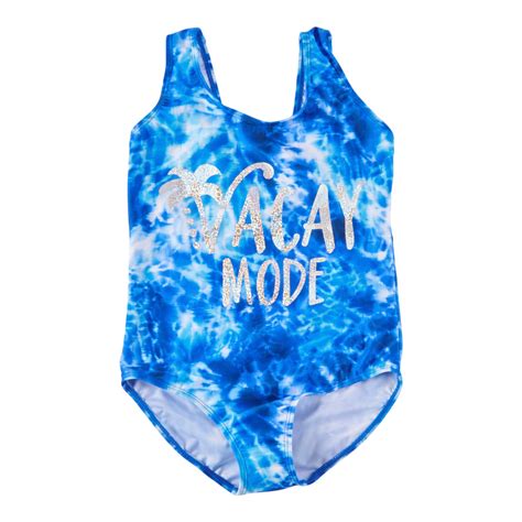 Bella And Birdie Girls Vacation Tie Dye Swimsuit Giant Tiger