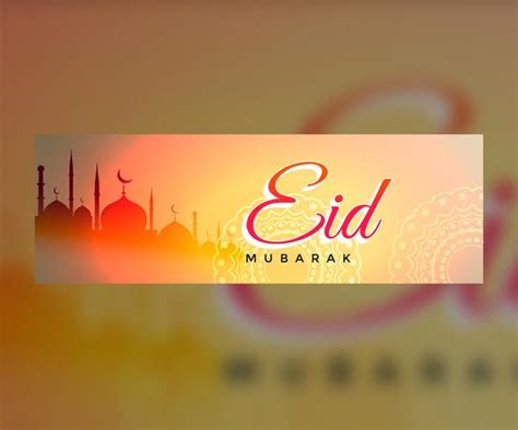 Beautiful Eid Mubarak Banner Or Header Design Download Free Vector
