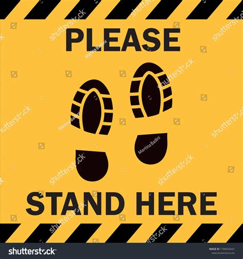 Please Stand Here Sign Vector Illustration Stock Vector Royalty Free