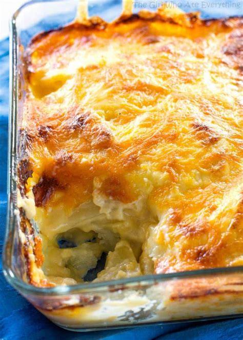 Place them in a large bowl and add 2 cups heavy cream, 2 cups grated gruyere cheese, 1 teaspoon kosher salt and 1/2 teaspoon ground black pepper. Ina Garten Scalloped Potatoes Recipe - Food is Love: Step-by-Step Recipe: Potato-Fennel Gratin ...