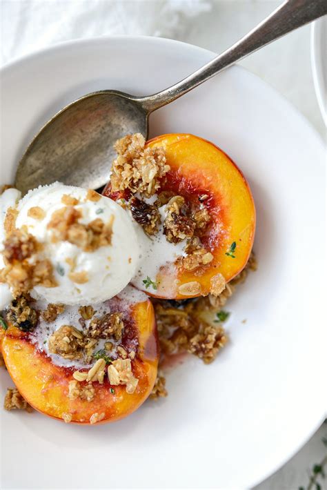 baked nectarines with oatmeal cookie crumble simply scratch