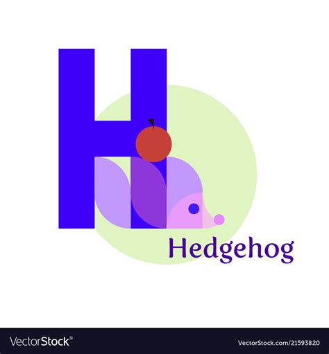 Letter H Hedgehog Royalty Free Vector Image Vectorstock