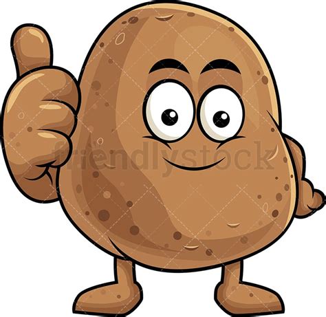 Potato Mascot Hugging Heart Icon Cartoon Vector Clipart Friendlystock