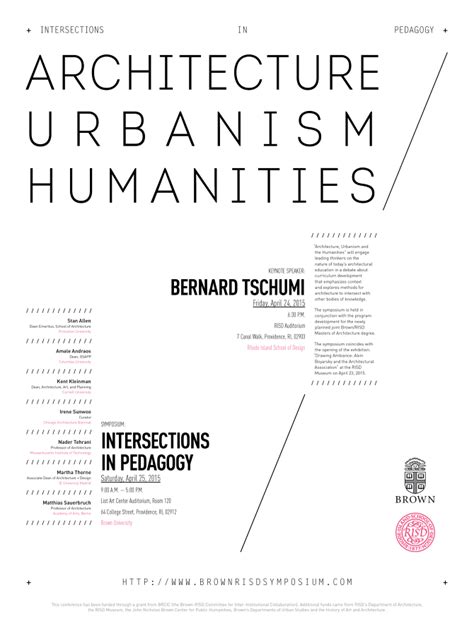 Architecture Urbanism And The Humanities Symposium Risd Museum