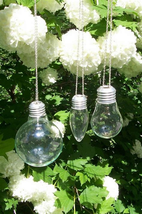 Light Bulb Flower Vases Glass Vases Hanging On Silver Metal Etsy