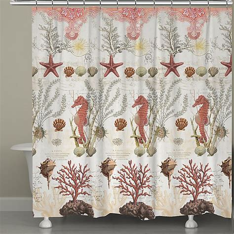 Laural Home Ornate Coral Shower Curtain Bed Bath And Beyond