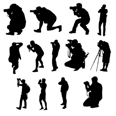 13 Photographer With Camera Silhouette Png Transparent