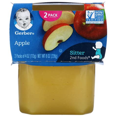 Gerber Apple 2nd Foods 2 Pack 4 Oz 113 G Each Iherb