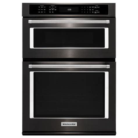 Kitchenaid Self Cleaning Convection Microwave Wall Oven Combo Black