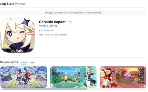 Genshin Impact App Store