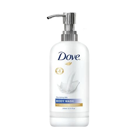 Dove Nourishing Milk Body Wash 240ml Pre Filled Bottle With Pump