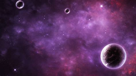 Purple Planet Space Nebula Stars Art Wallpapers Hd Desktop And