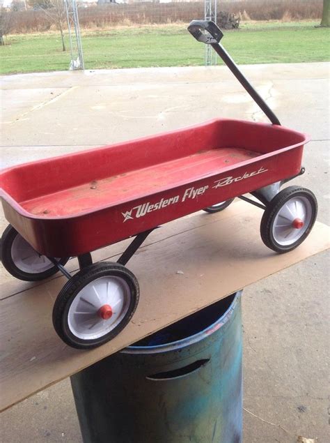 Classic Vintage Western Flyer Rocket Red Wagon Collectible Toy Metal