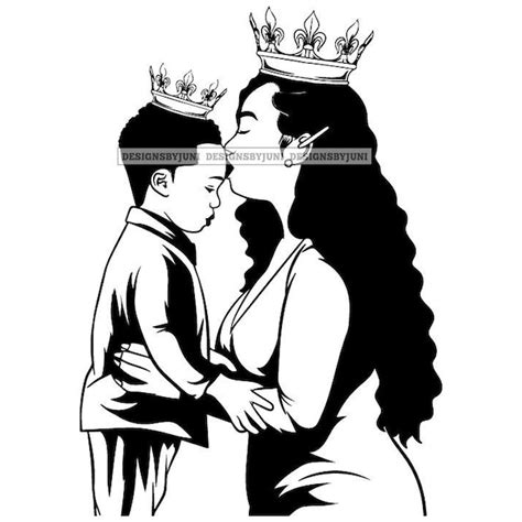 Black Mom And Son Png Etsy