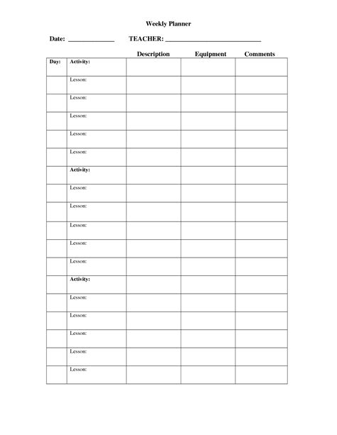 15 Free Printable Teacher Planner Worksheets