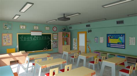 Low Poly Classroom 3d Models For Download Turbosquid