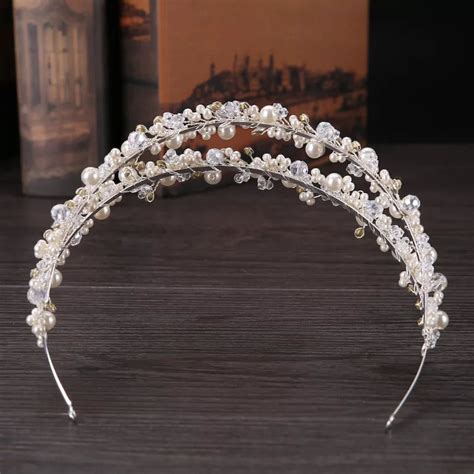 Luxury Pearl Crystal Bridal Tiaras Wedding Crown Etsy