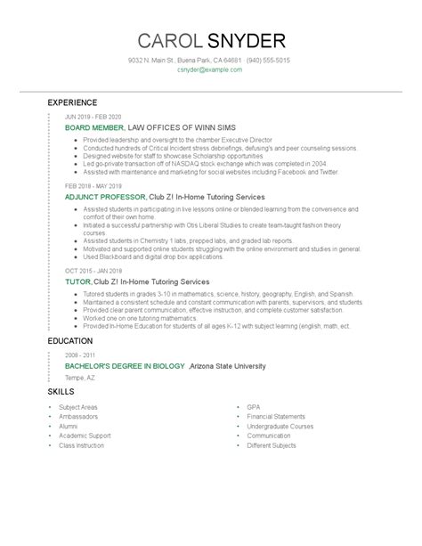 Board Member Resume Examples And Tips Zippia